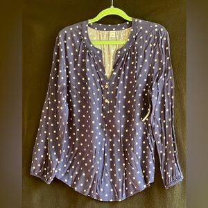 Old Navy tab collar 3 button long-sleeve blouse ( Sz Med) NWT